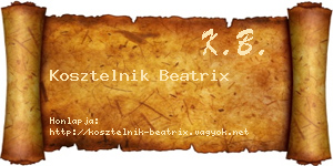Kosztelnik Beatrix névjegykártya